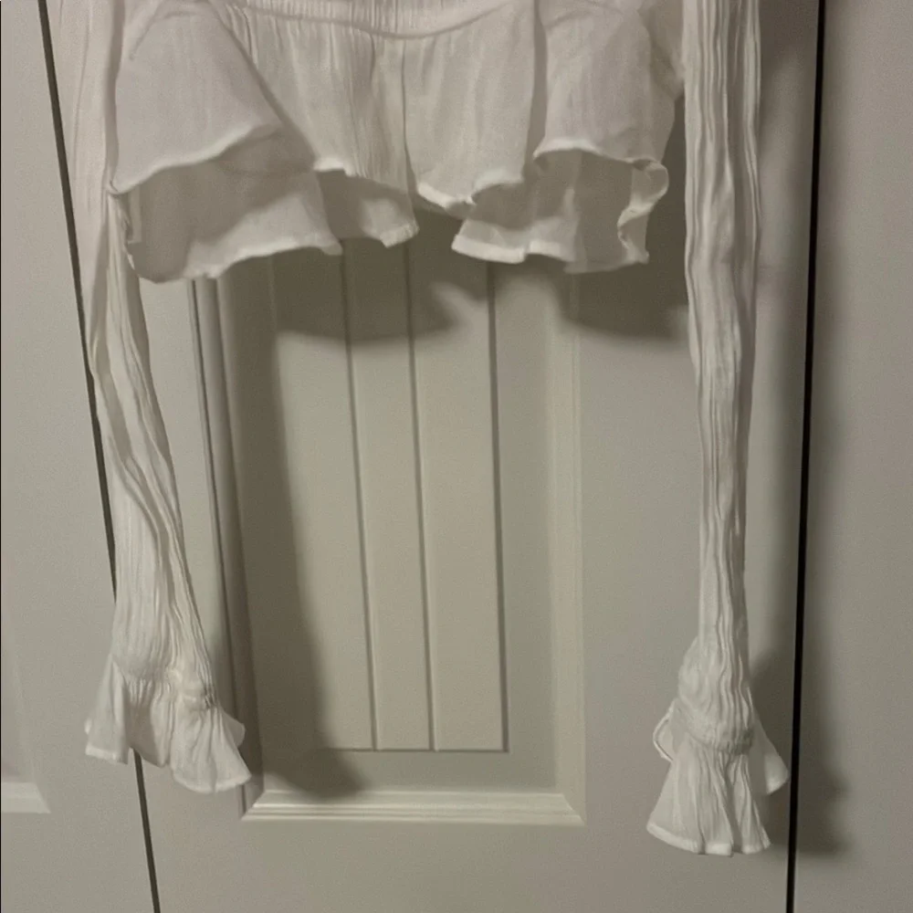 White Ruffled Top - Picture 5 of 5